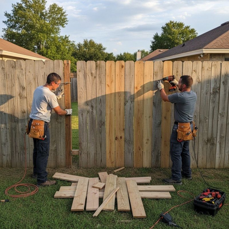 Leaning Fence Repair